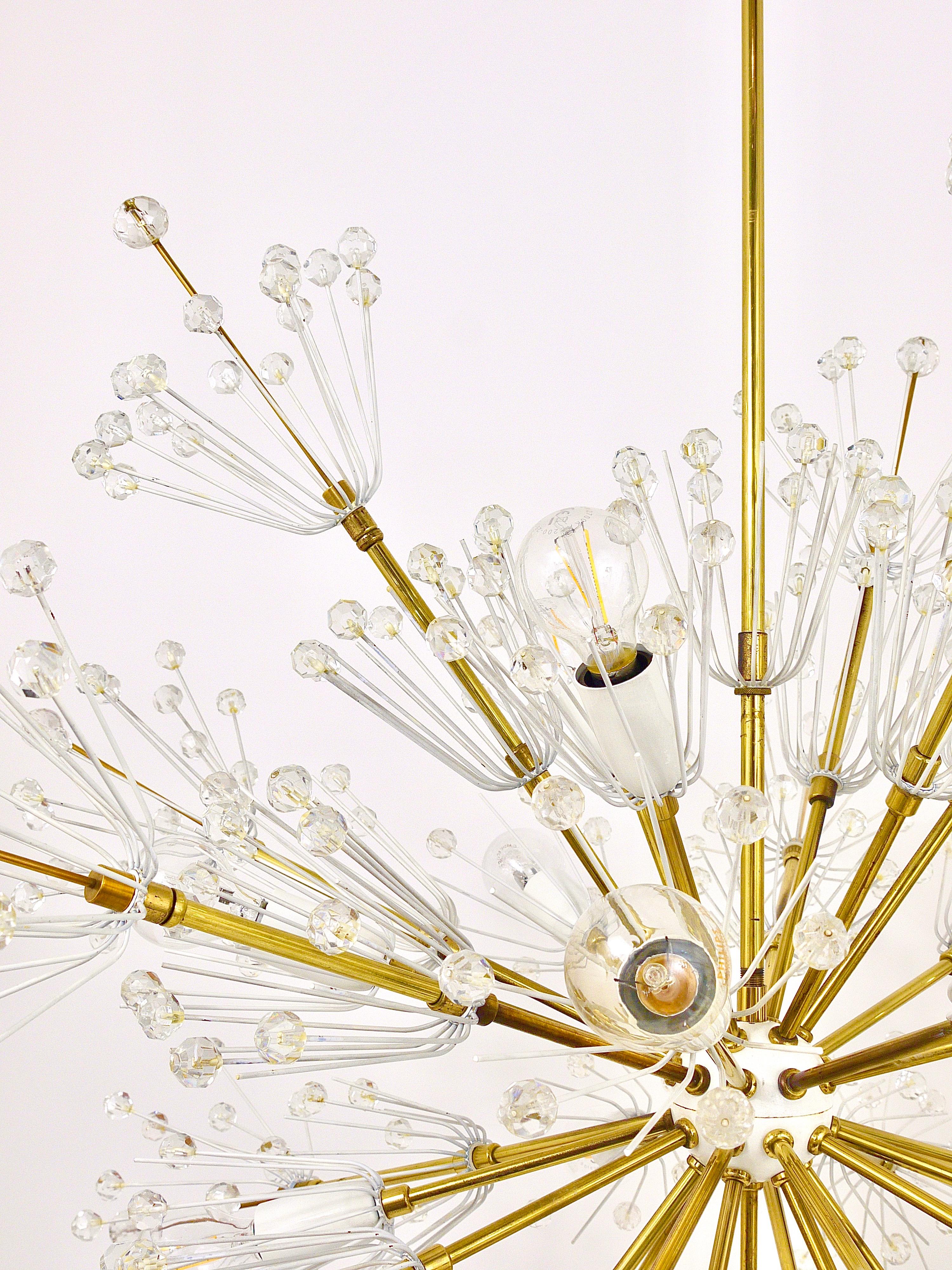 Mid-Century Modern Large Emil Stejnar Midcentury Sputnik Brass Chandelier by Rupert Nikoll, Austria For Sale