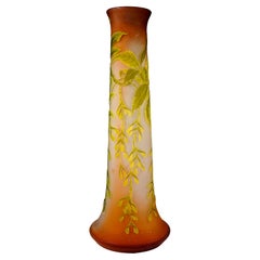 Large Émile Gallé Art Nouveau Cameo Vase, Ash-Maple Decor, France, Circa 1910