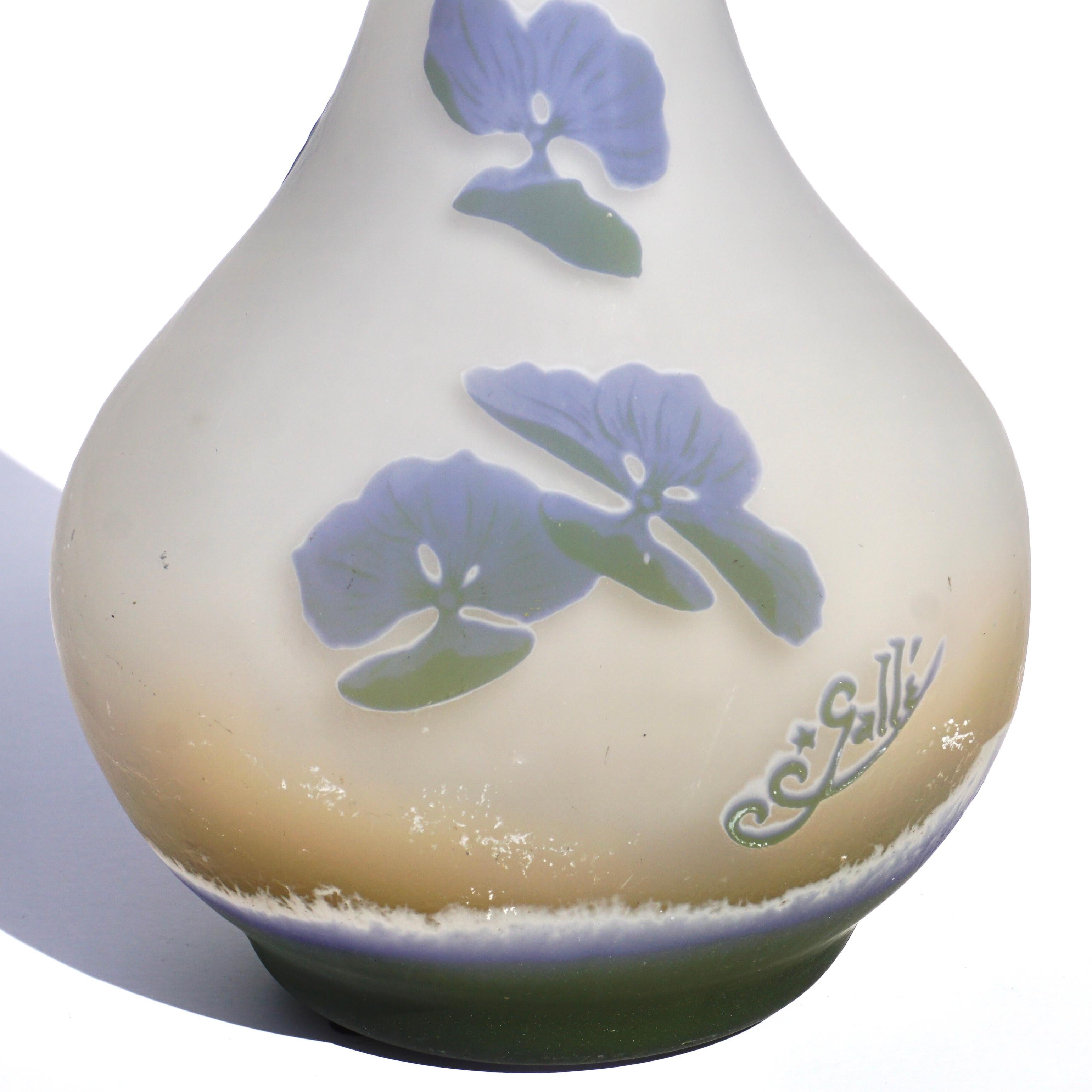 Early 20th Century Large Emile Galle Hydrangea Cameo Vase