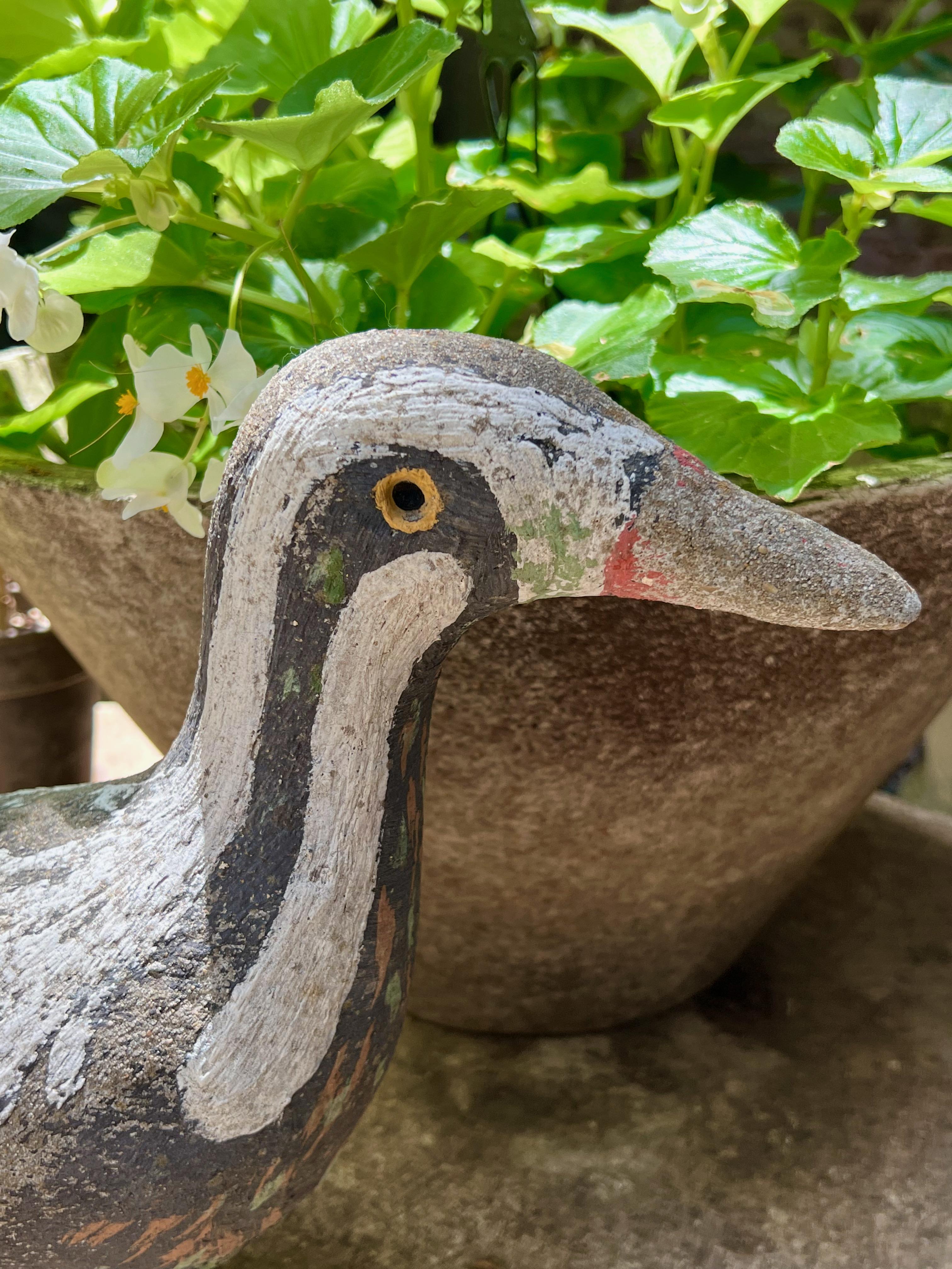 Large Émile Taugourdeau, Garden Bird with Original Colored Concrete 12