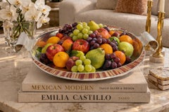 Large Emilia Castillo Silver-Plate & Jasper Inlay Serving Bowl, Mexican Silver