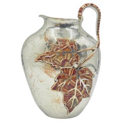 Large Emilia Castillo Water Pitcher With Natural Jasper Stone Inlay, Signed