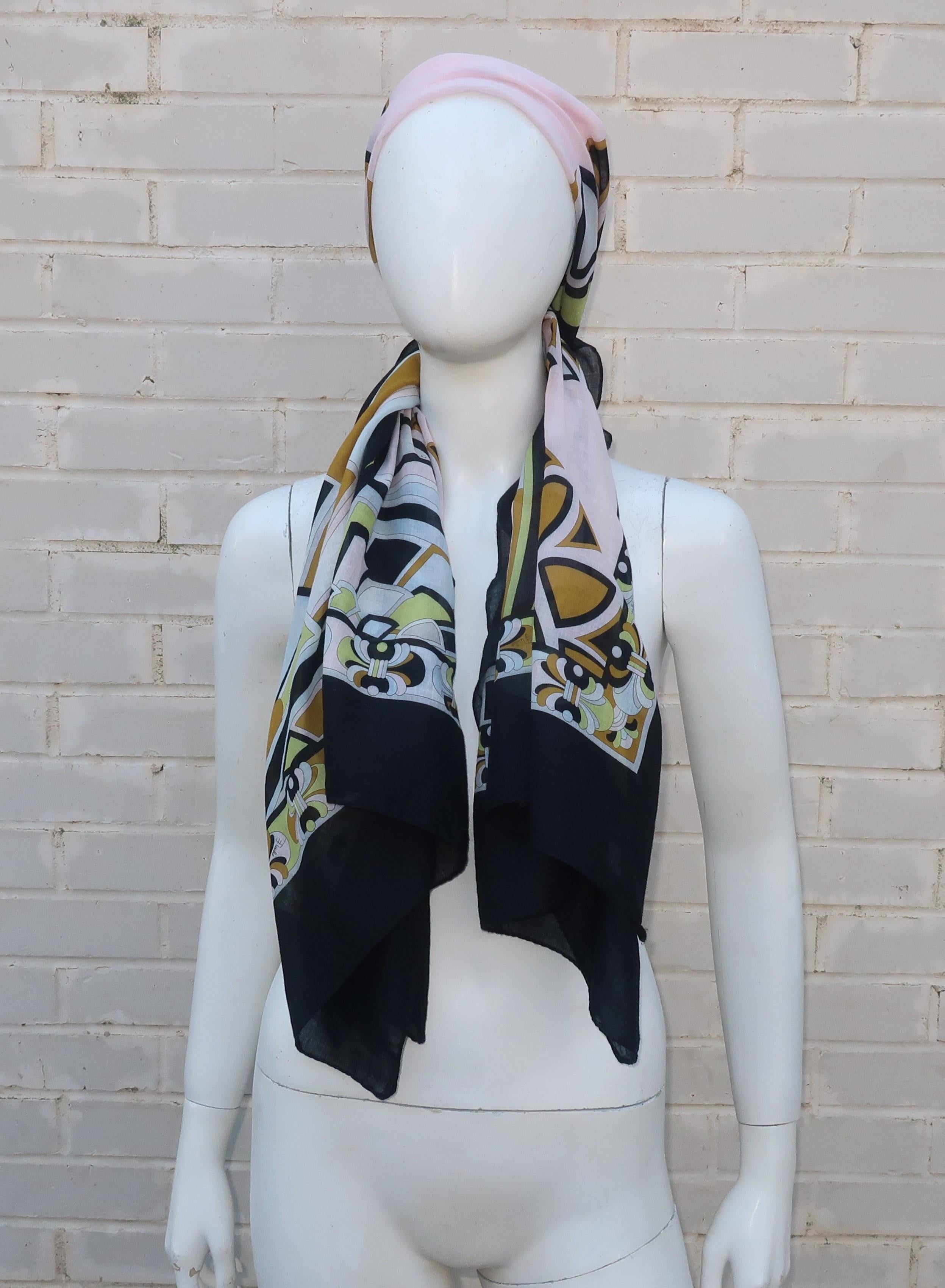 Large Emilio Pucci Cotton Sarong Length Scarf 1