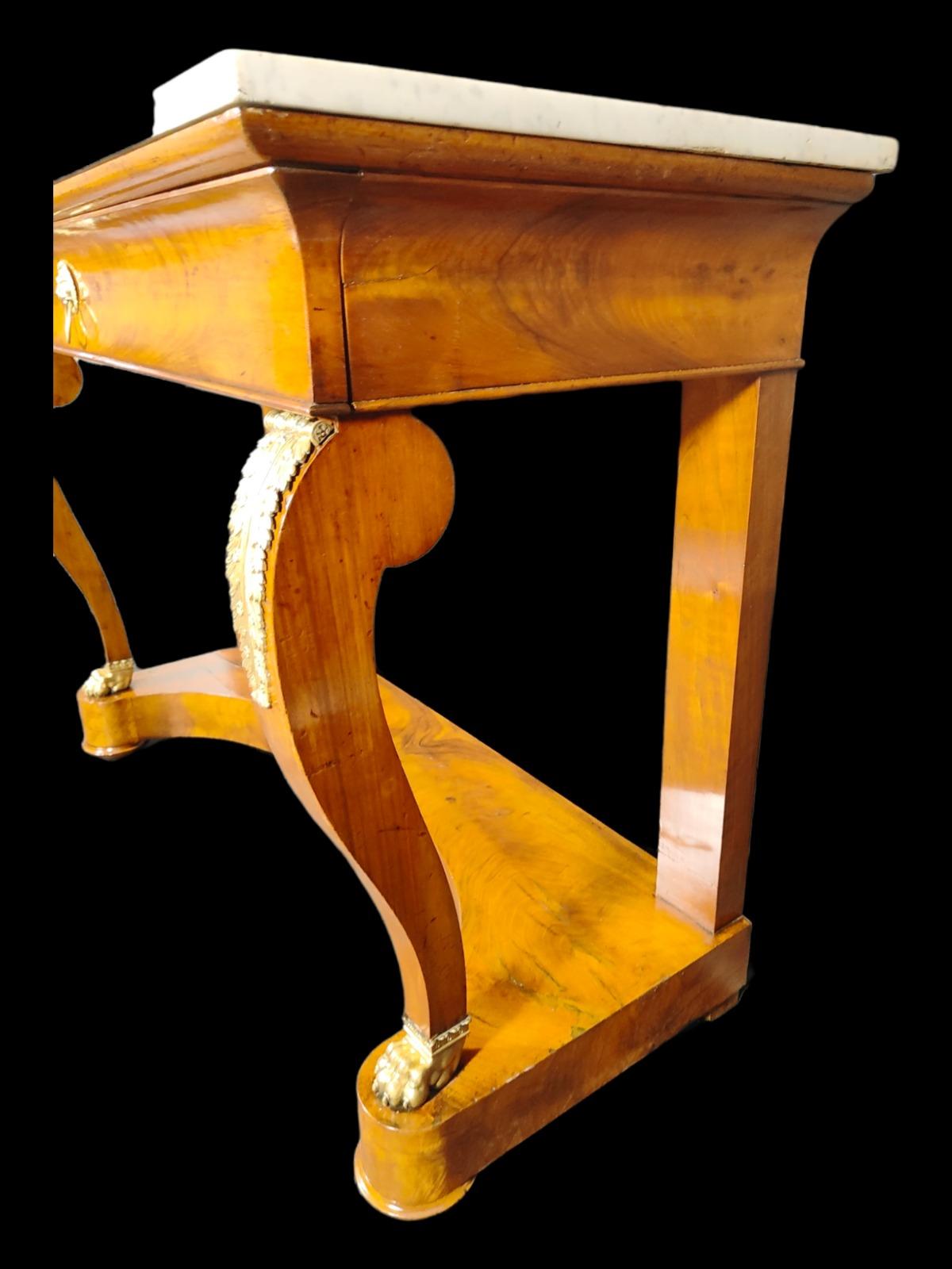 Wood Large Empire Console from the Beginning of 1800 19th Century For Sale