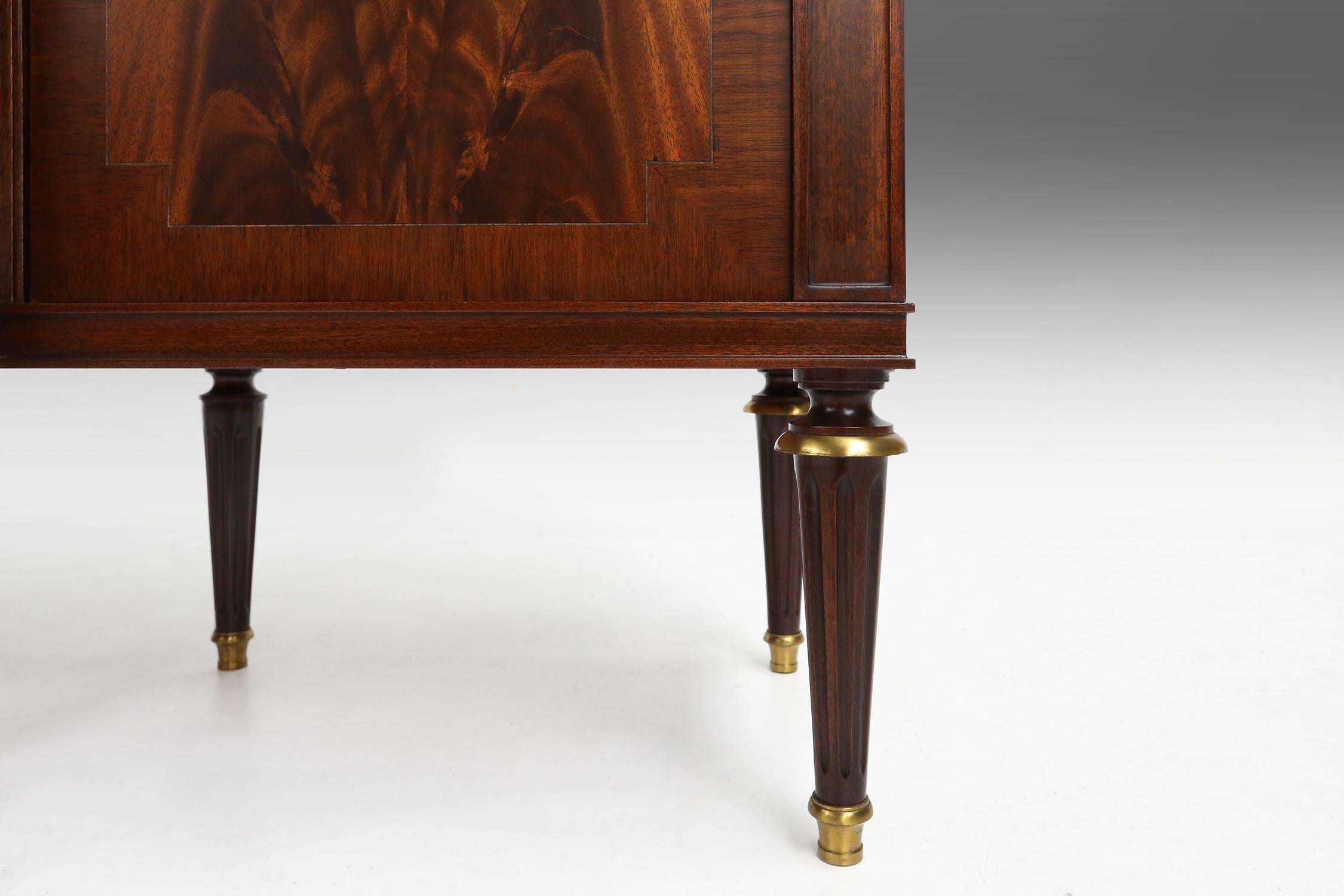 Large empire/ Louis XVI credenza with Carrara marble top, France, ca. 1950 9