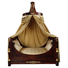 Large Empire period boat bed and canopy
