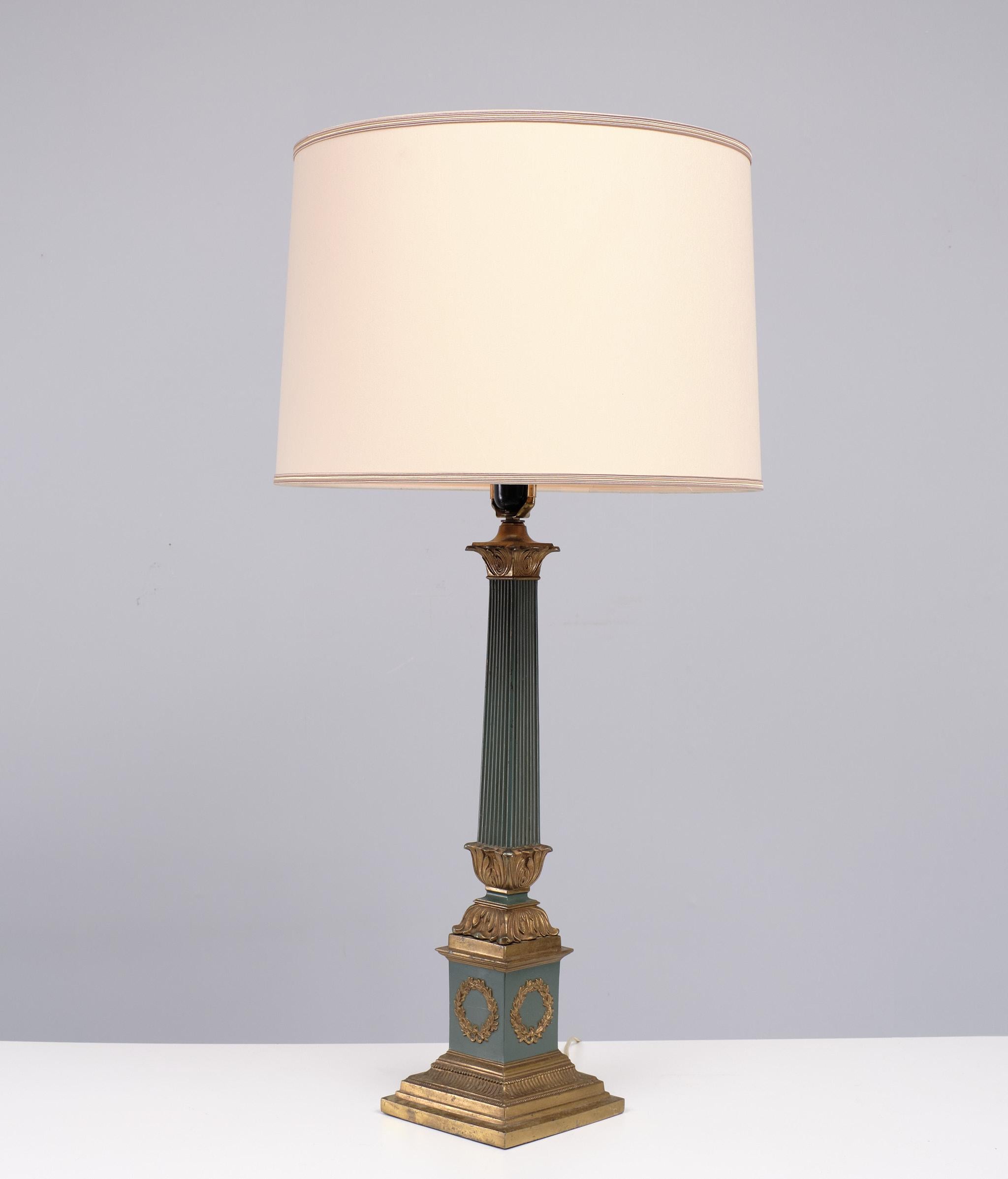 Metal Large Empire Revival Table Lamp  1960s England  For Sale