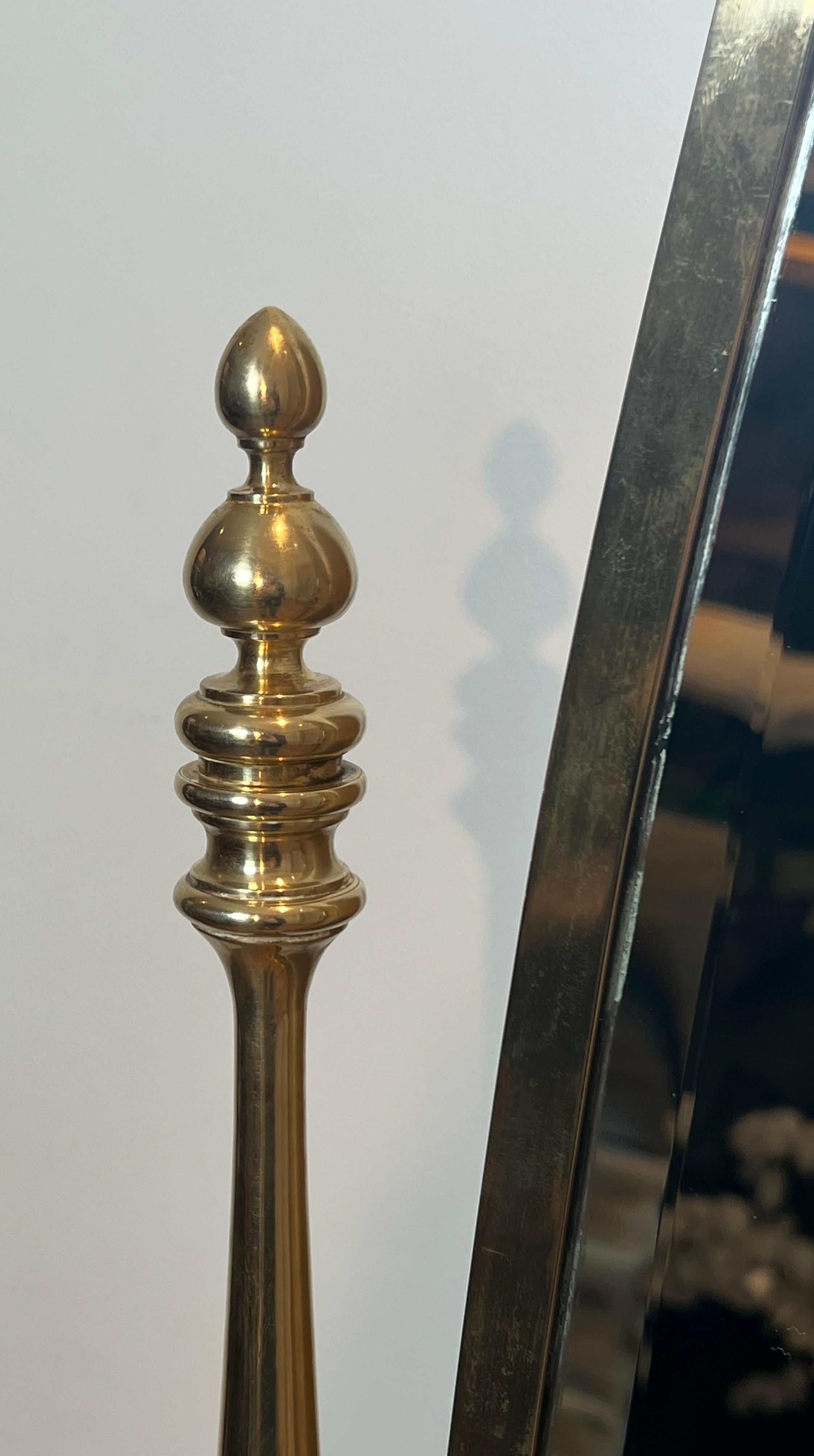 Grande specchio Psiche in stile impero in bronzo e ottone in vendita 10
