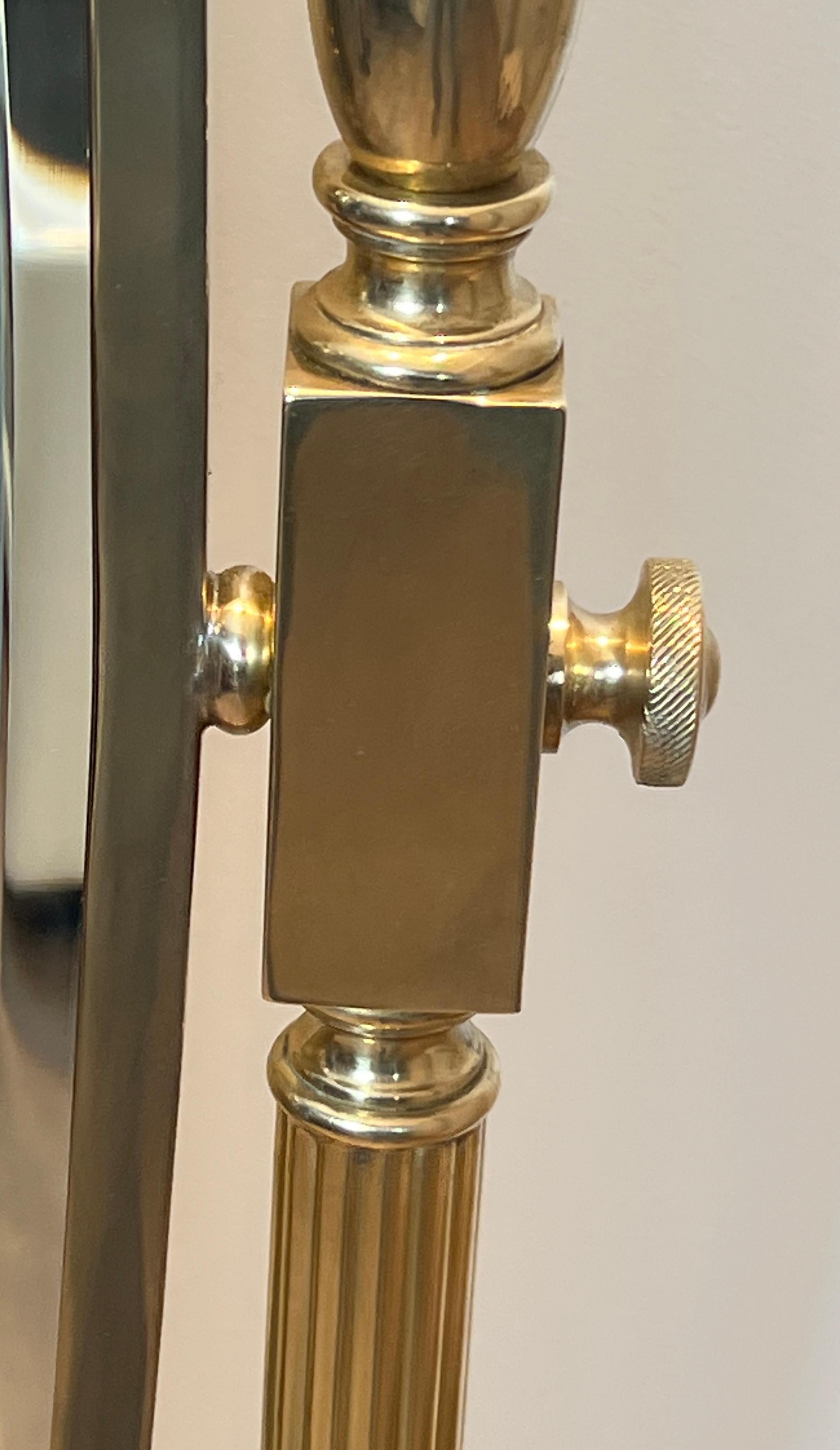 Grande specchio Psiche in stile impero in bronzo e ottone in vendita 11