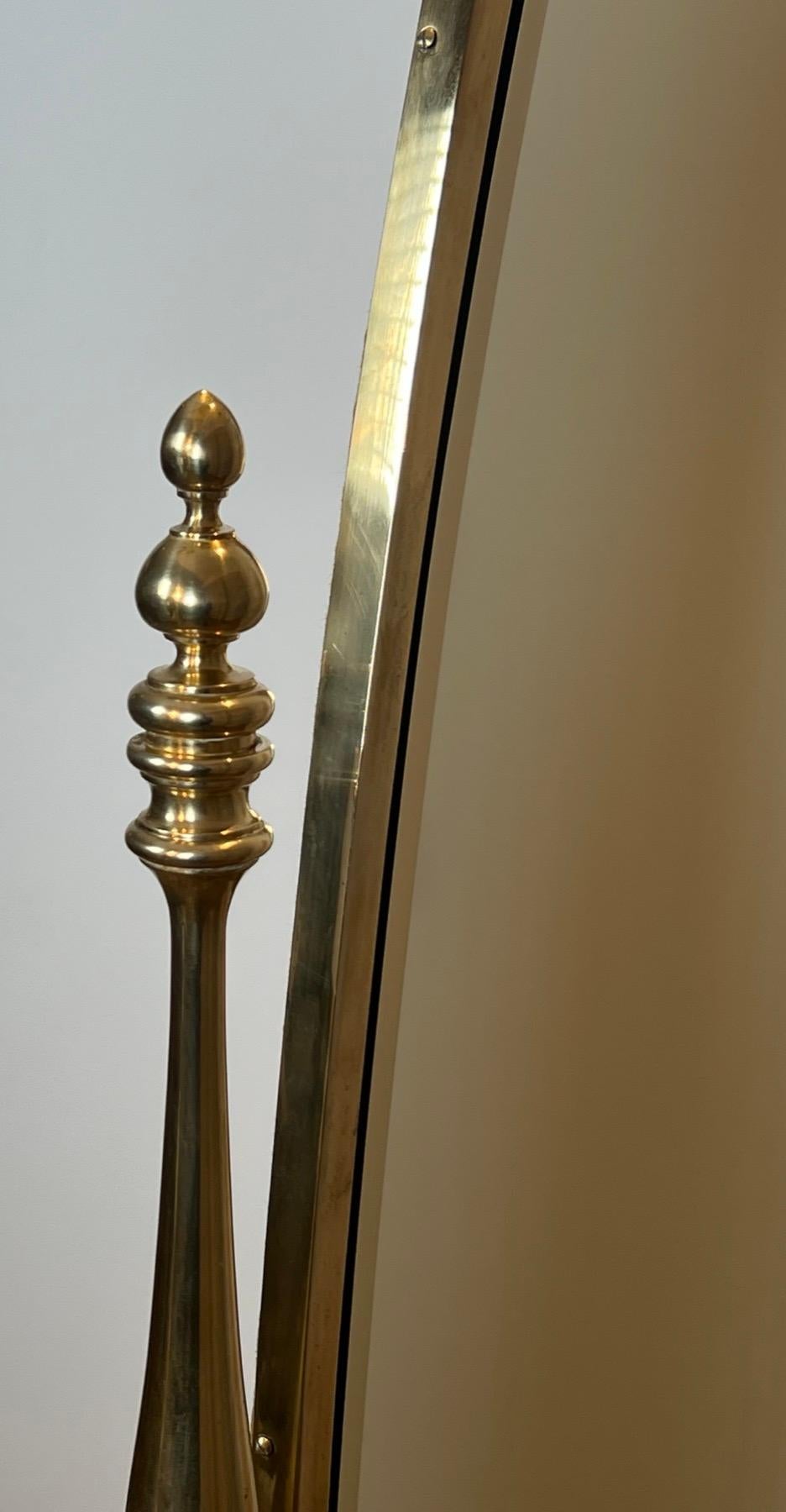Grande specchio Psiche in stile impero in bronzo e ottone in vendita 2
