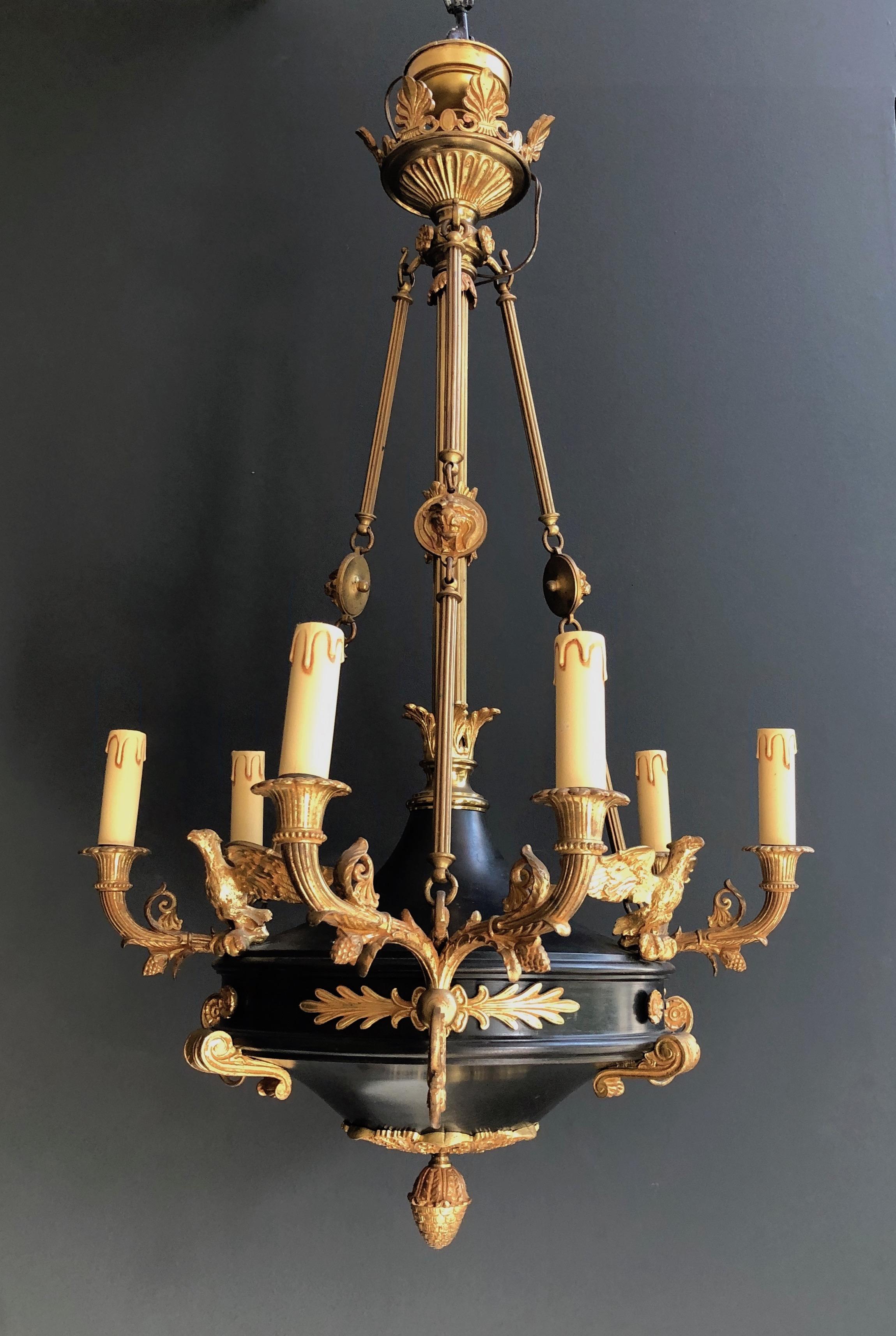 French Large Empire Style Chandelier