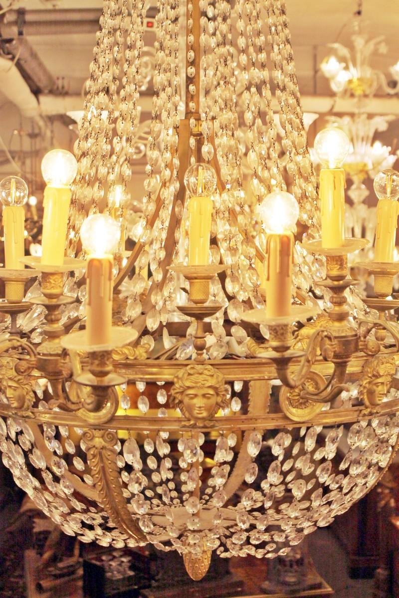 19th Century Large Empire Style Chandelier 