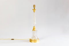 Grande lampe de style Empire en cristal taillé et bronze doré, années 1940