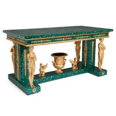 Large Empire-Style Ormolu and Malachite Centre Table