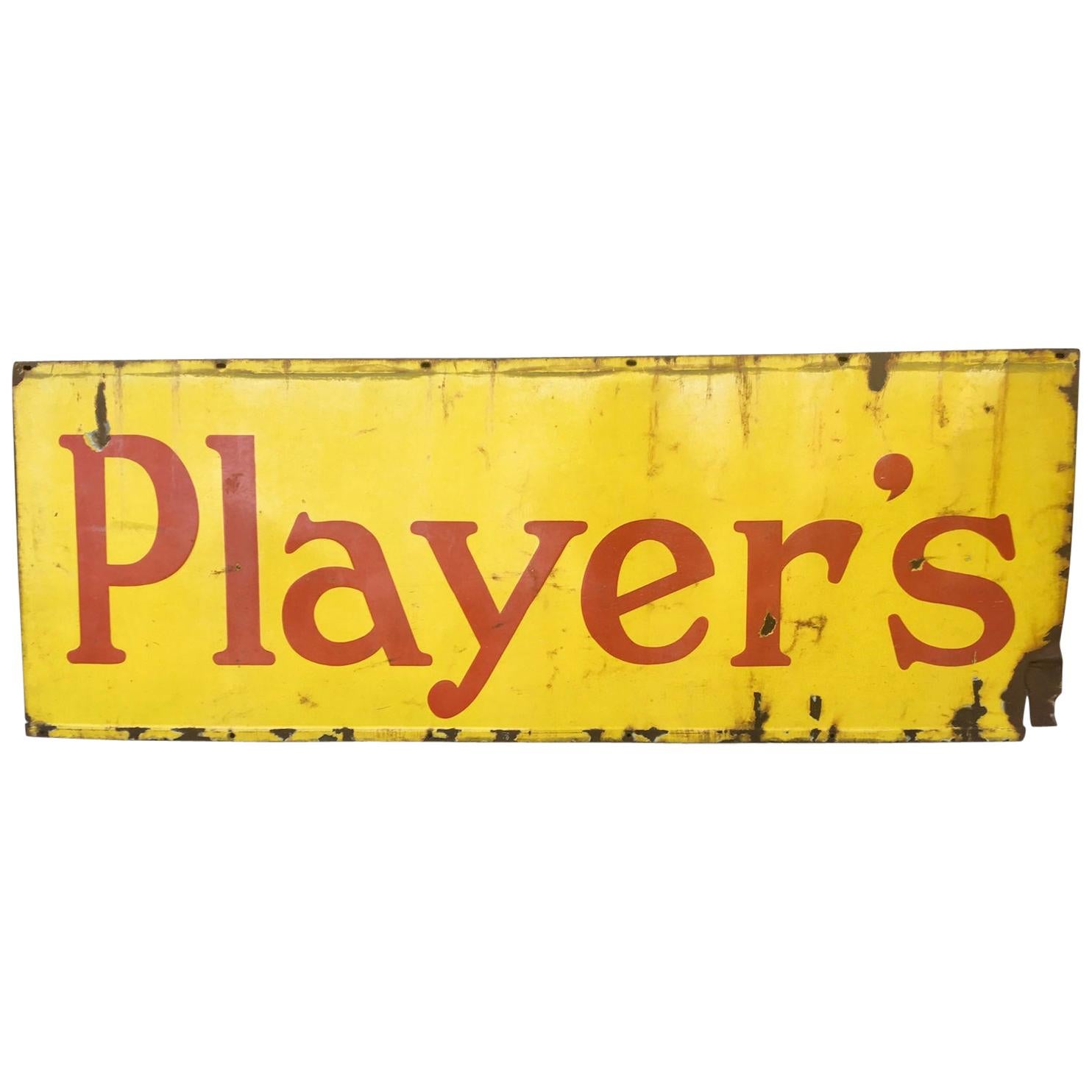 Large Enamel Advertising Sign for Player’s Tobacco, 1950 For Sale