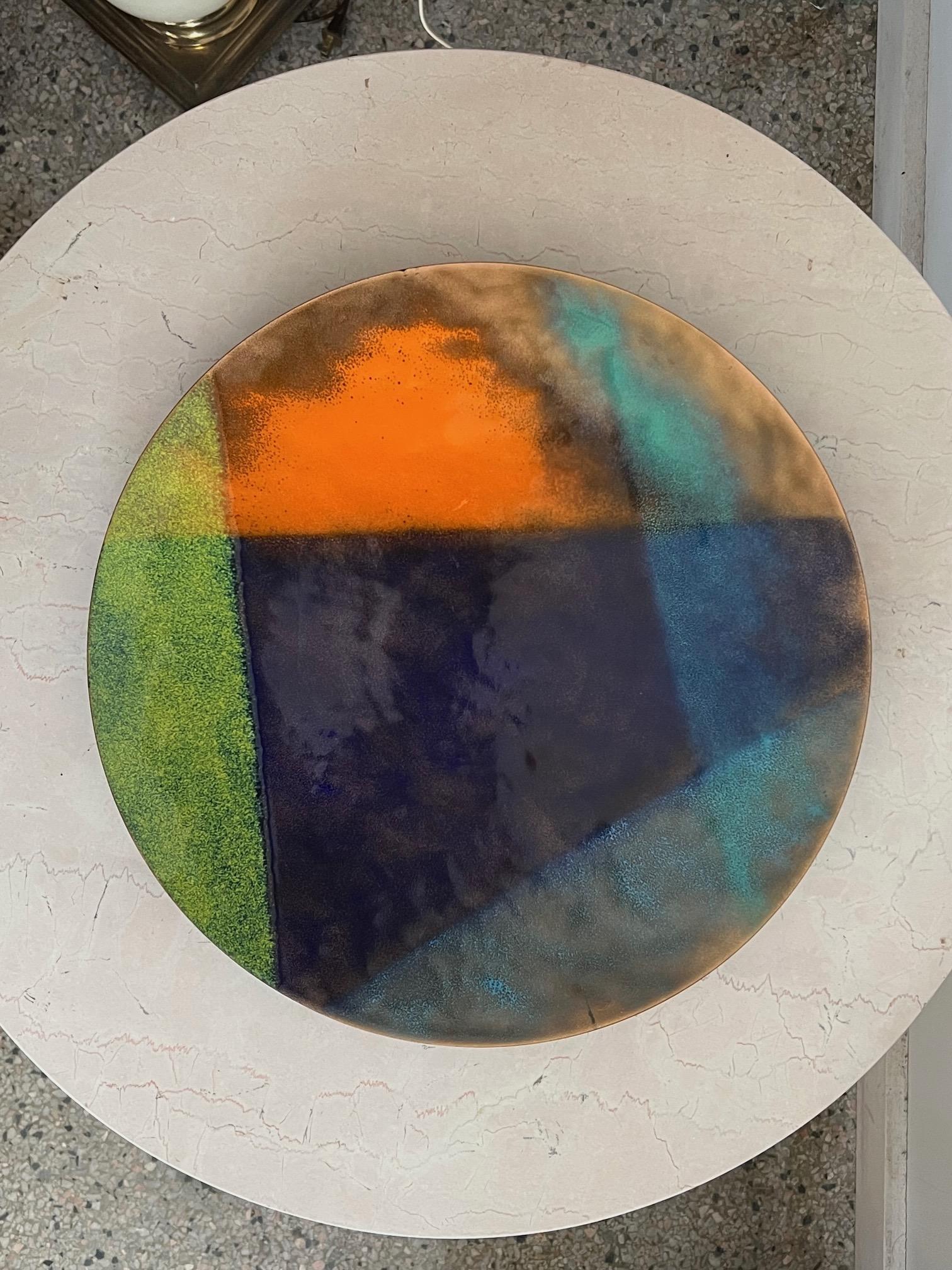 Mid-Century Modern Large Enamel Bowl by Bovano