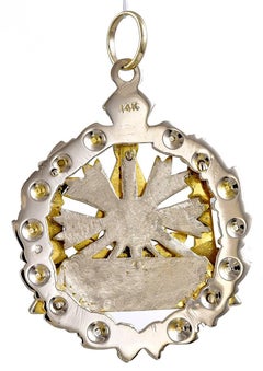Large Enamel Gold Masonic Pendant