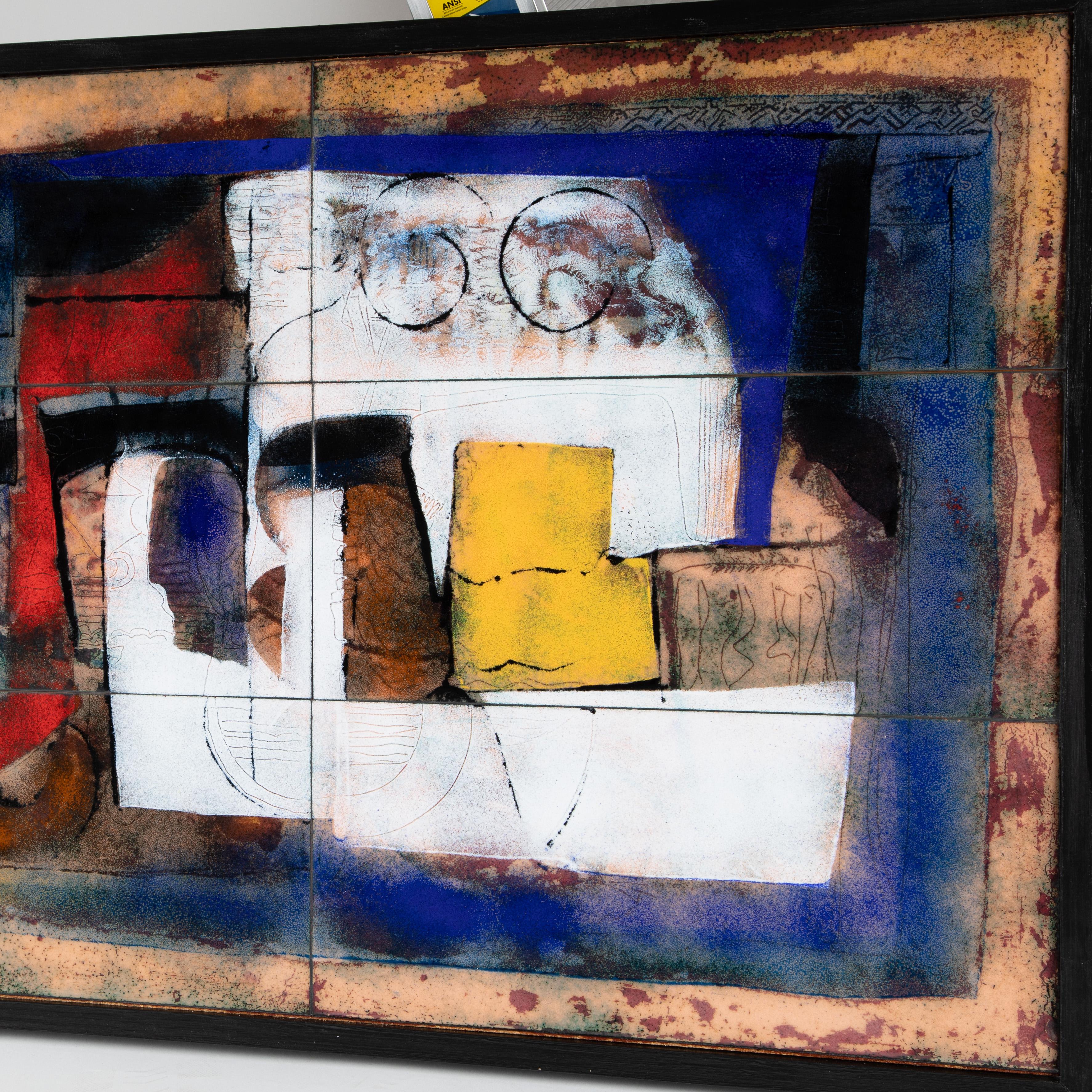 Large Enamel-on-Copper Painting by Italian Artist Giorgio Musoni, circa 1960s For Sale 2