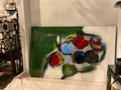 Groß  Emaille auf Metall Abstraktes Gemälde  Von Stefan Knapp