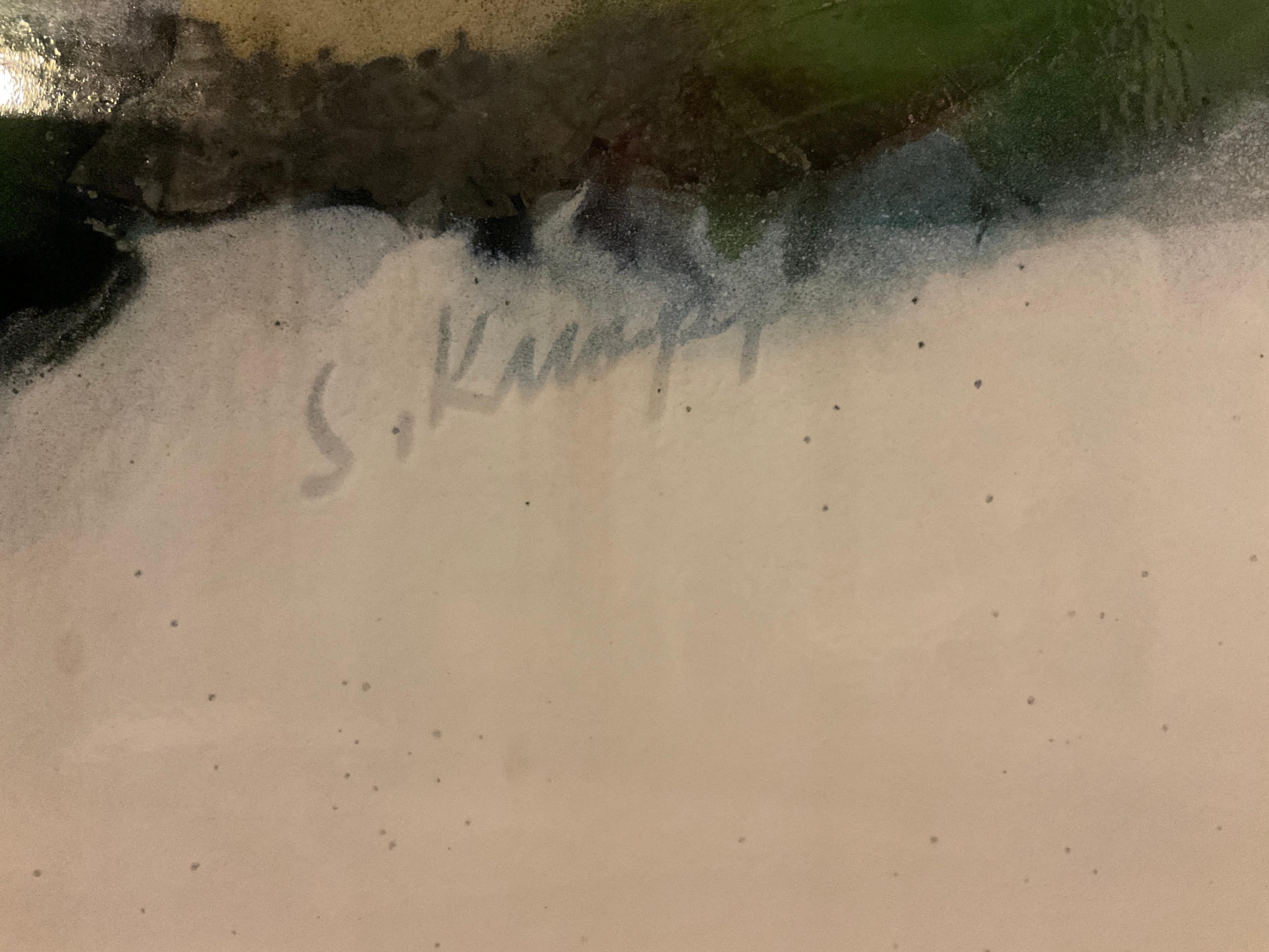 Groß  Emaille auf Metall Abstraktes Gemälde  Von Stefan Knapp im Angebot 1
