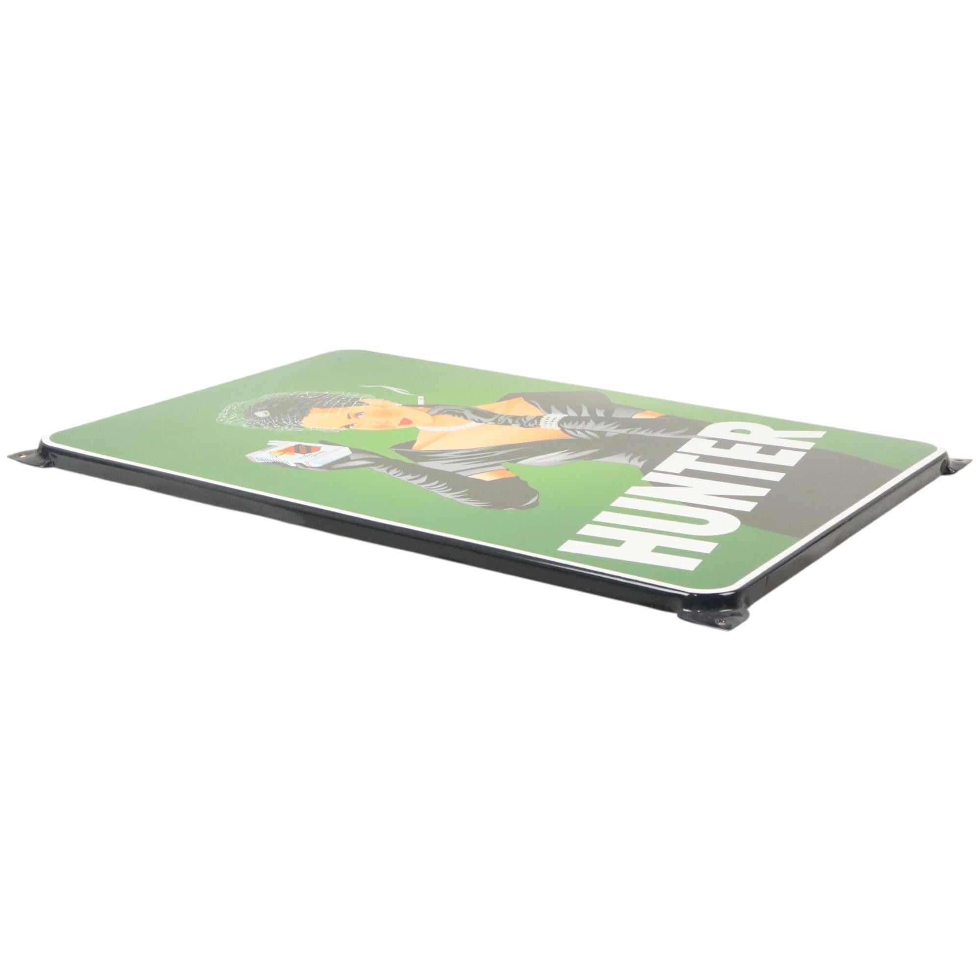 Großes Emaille-Schild Jäger-Zigaretten-Werbeteller Retro im Angebot 6