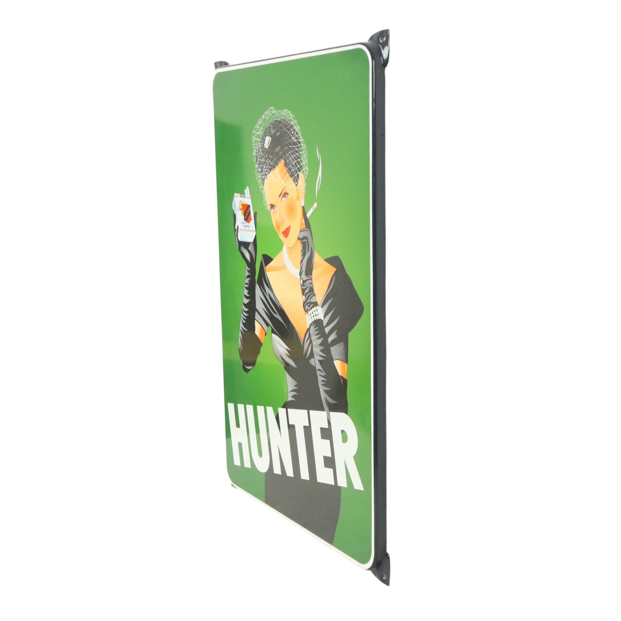 Großes Emaille-Schild Jäger-Zigaretten-Werbeteller Retro (Europäisch) im Angebot