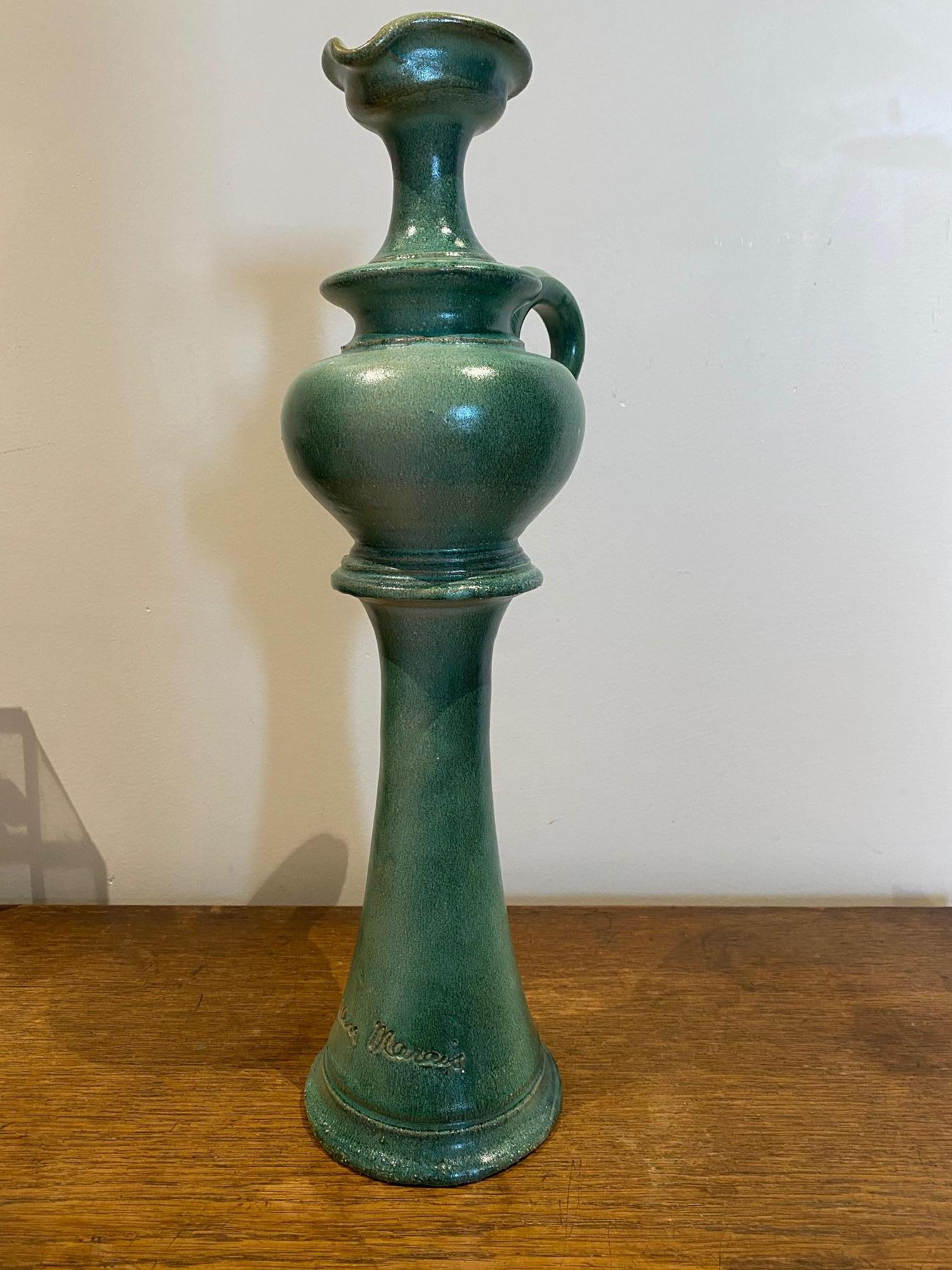 Ceramica Grande brocca smaltata disegnata da Jean Marais in vendita