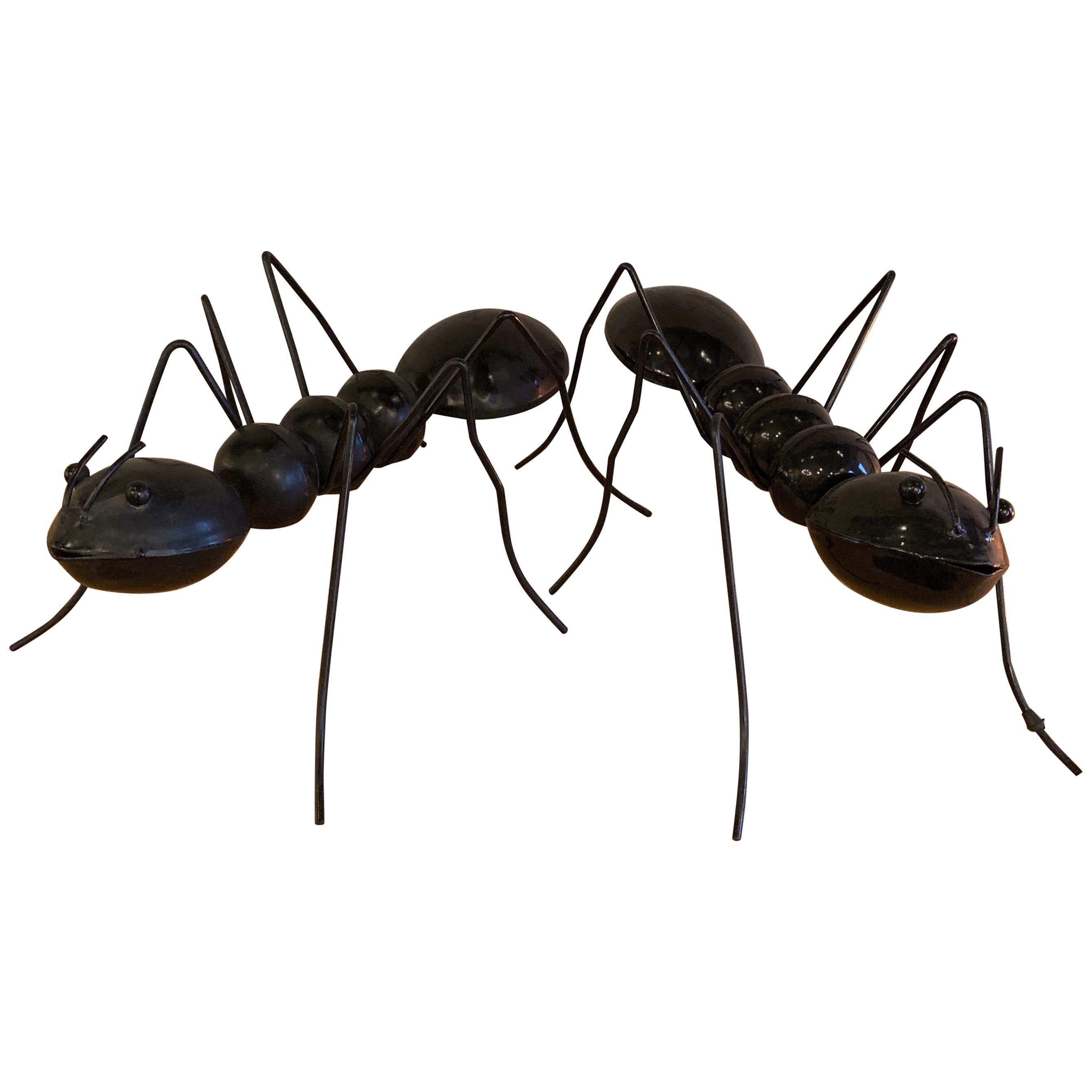 Large Enameled Metal Ant Sculptures