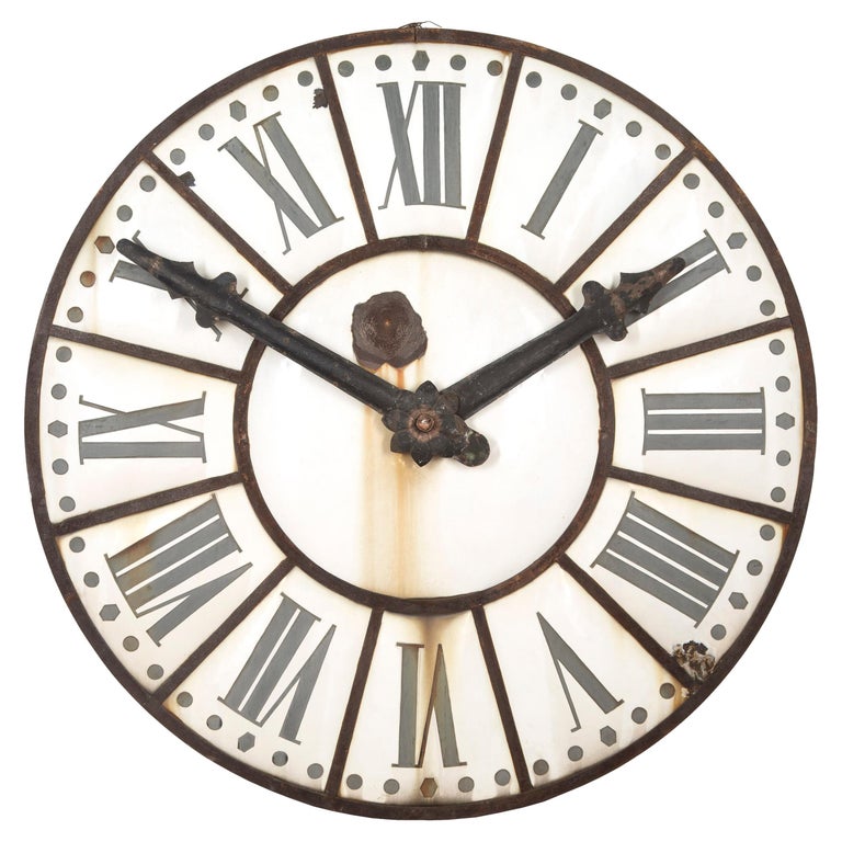 Large Enamelled Clock Face at 1stDibs