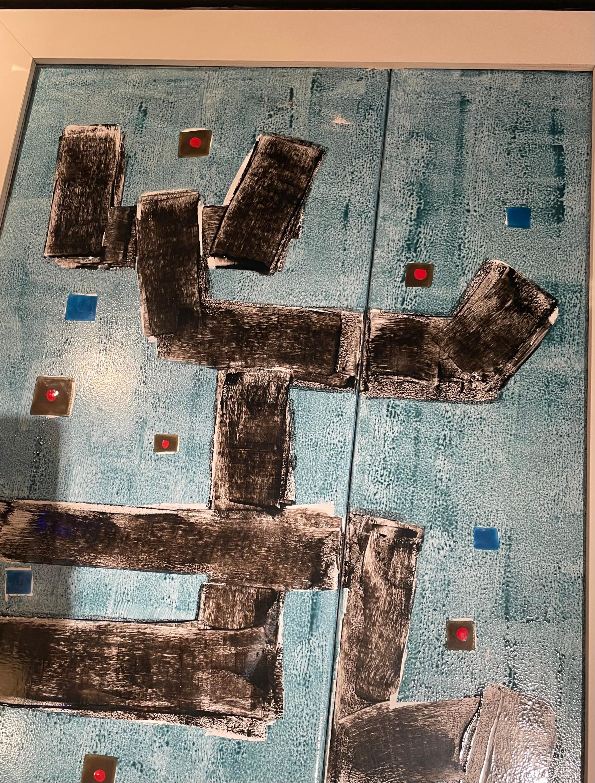 Große Emaillen. Metalltafeln Signiert Françoise Van Kessel, Belgien 1970. (Moderne der Mitte des Jahrhunderts) im Angebot