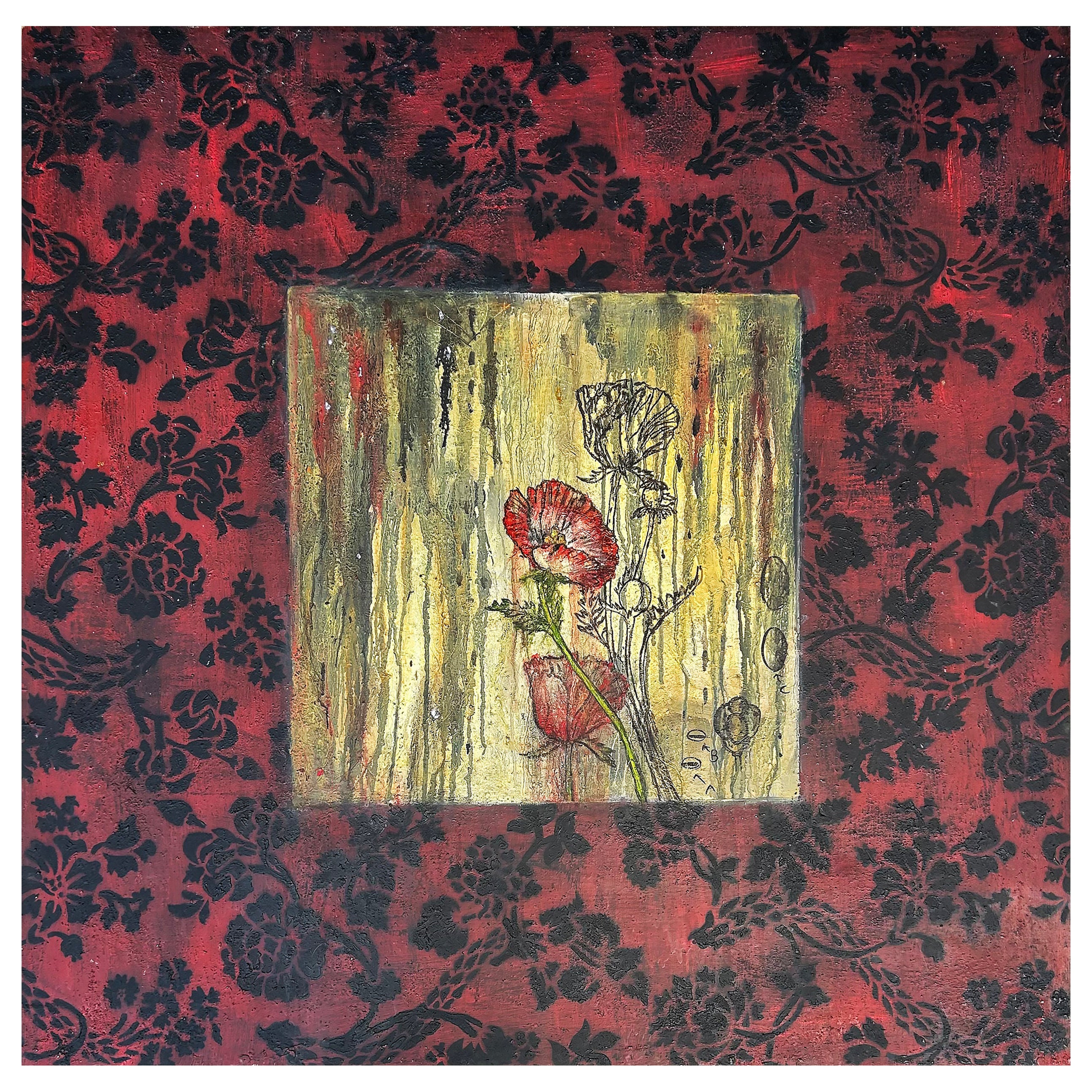 Großes abstraktes expressionistisches Enkaustik-Gemälde von Rana Rochat, 2000 im Angebot