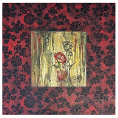 Grande peinture expressionniste abstraite à l'encaustique de Rana Rochat, 2000