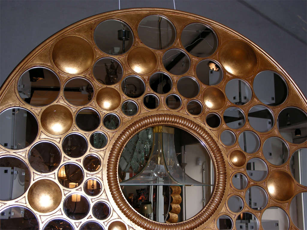 Large End of 20th Century Round Mirror 1
