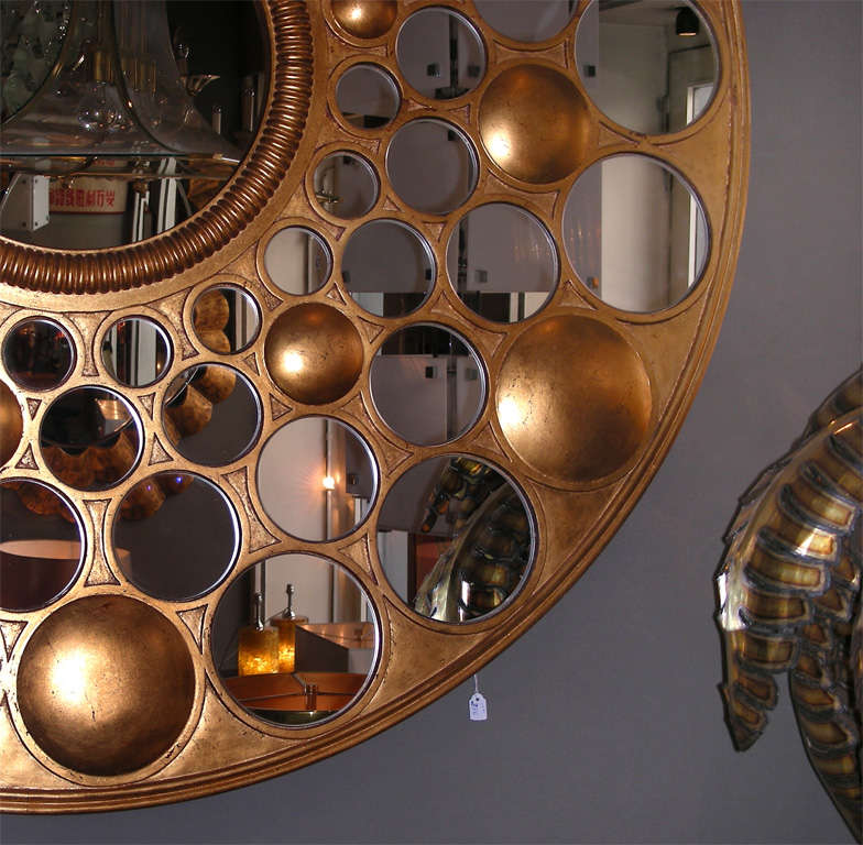 Large End of 20th Century Round Mirror 2