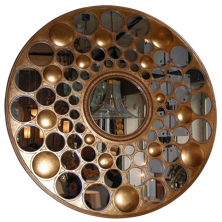 Large End of 20th Century Round Mirror For Sale