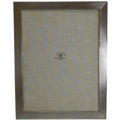 Large Engine Turned Sterling Silver Photograph Frame by Mappin & Webb