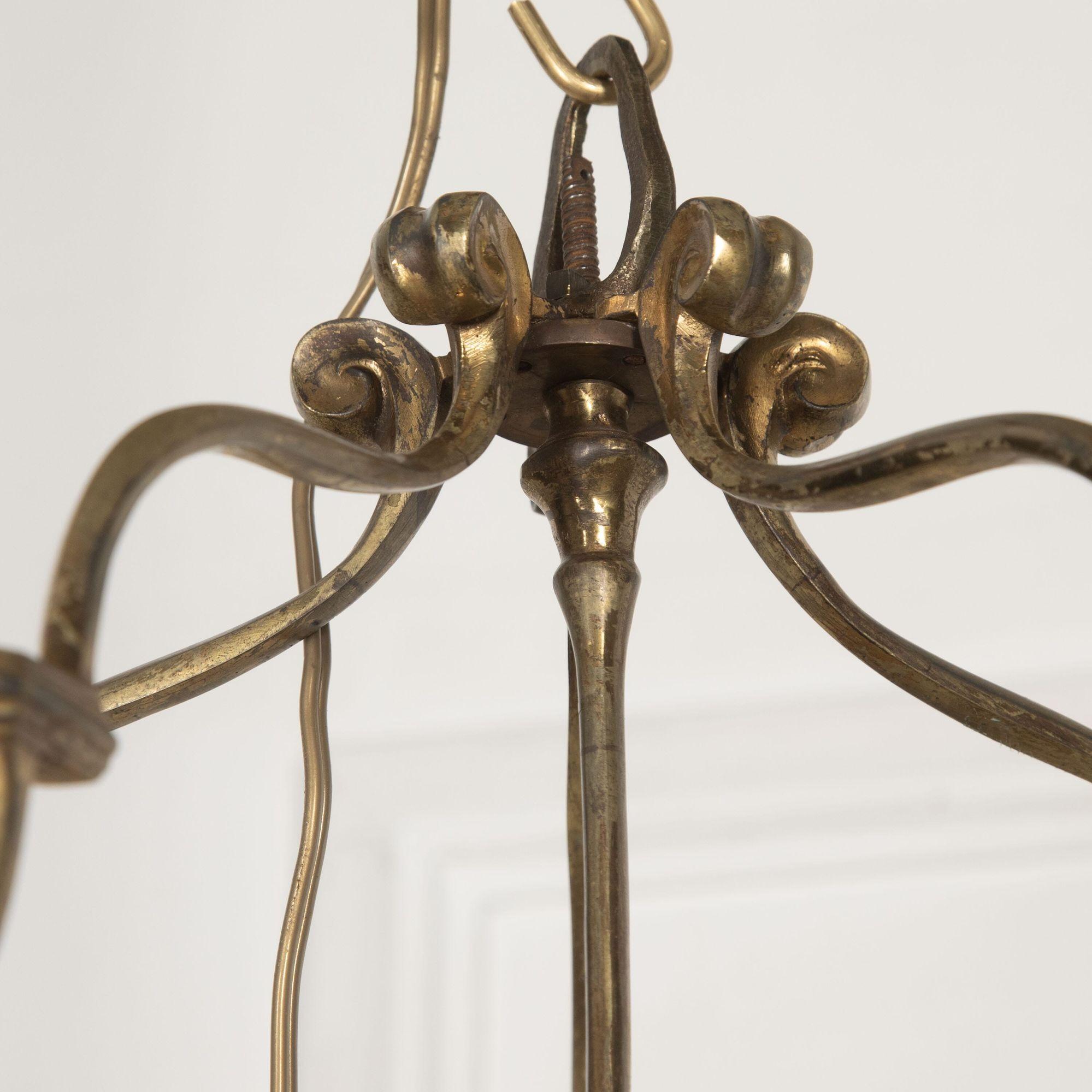 Bronze Grande lanterne d'entrée anglaise du 18ème siècle en bronze doré en vente