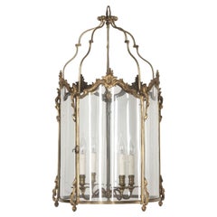 Large English 18th Century Gilt Bronze Hall Lantern