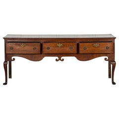 Antique Large English 18thC Oak Dresser Base
