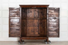 Large English 18thC Yew Housekeepers Cupboard