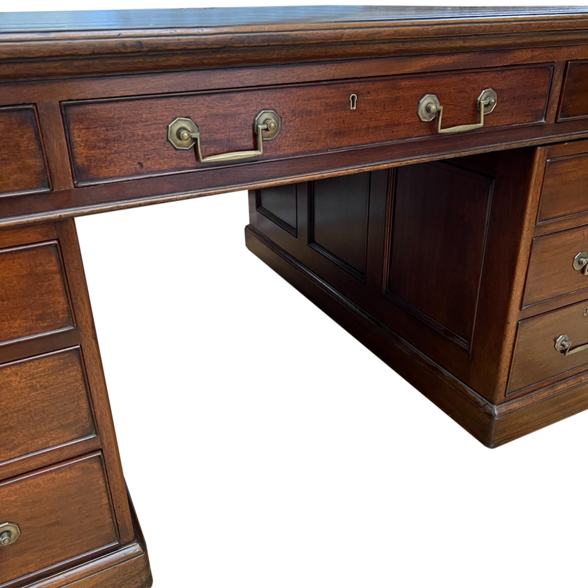 British Large English 1900s Partners Desk For Sale