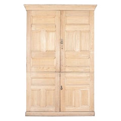 Large English 19th C Ash Housekeepers Cupboard