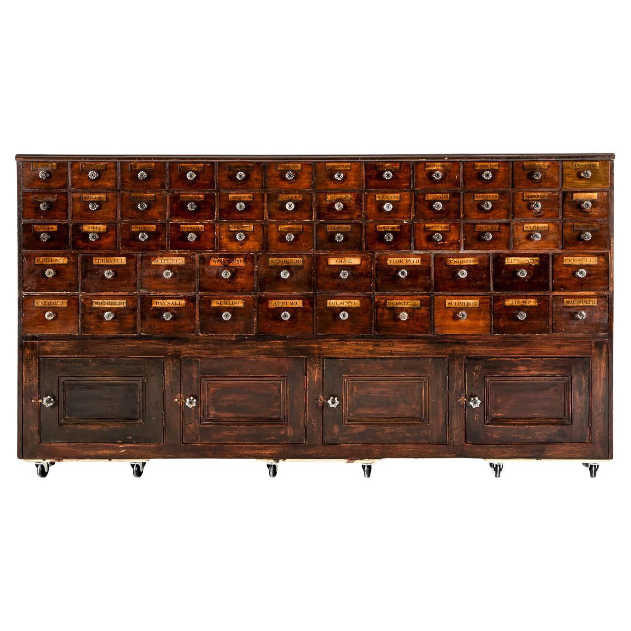 Large English 19th Century Apothecary Cabinet