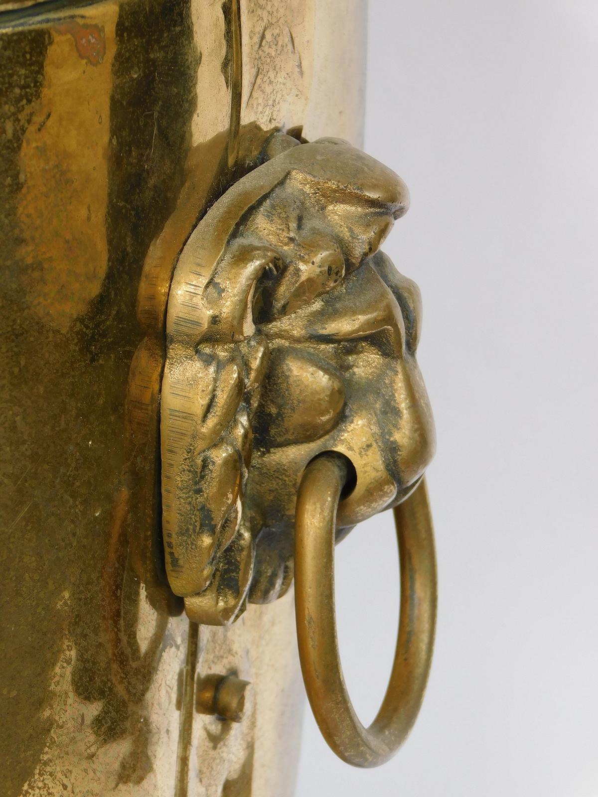 fluted brass planter