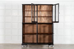 Large English 19thC Ebonised Mahogany Glazed Cabinet