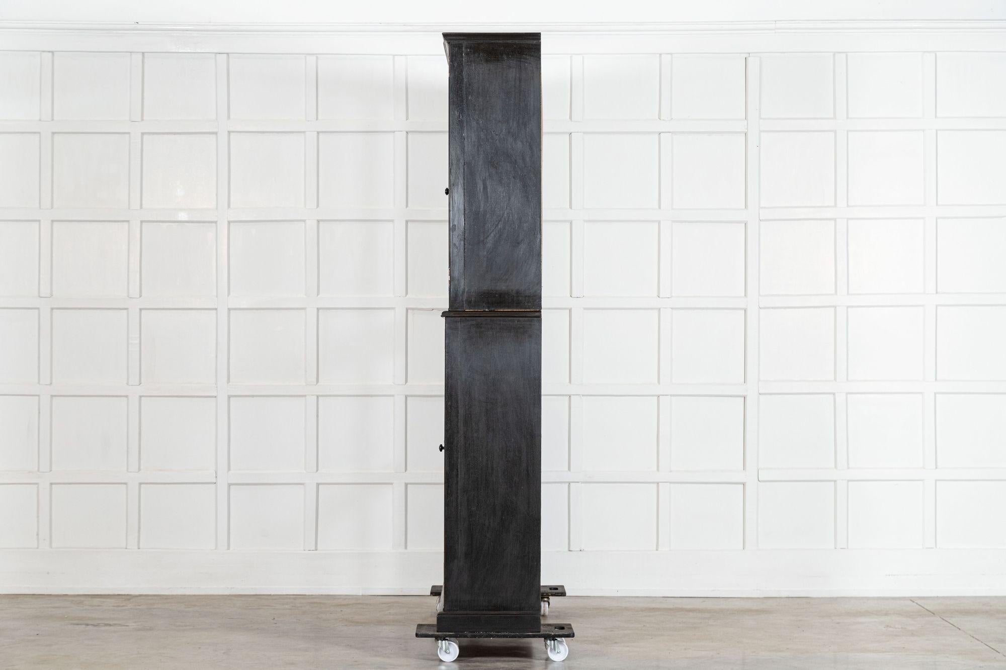 Large English 19thC Ebonised Mahogany Glazed Cabinet For Sale 2