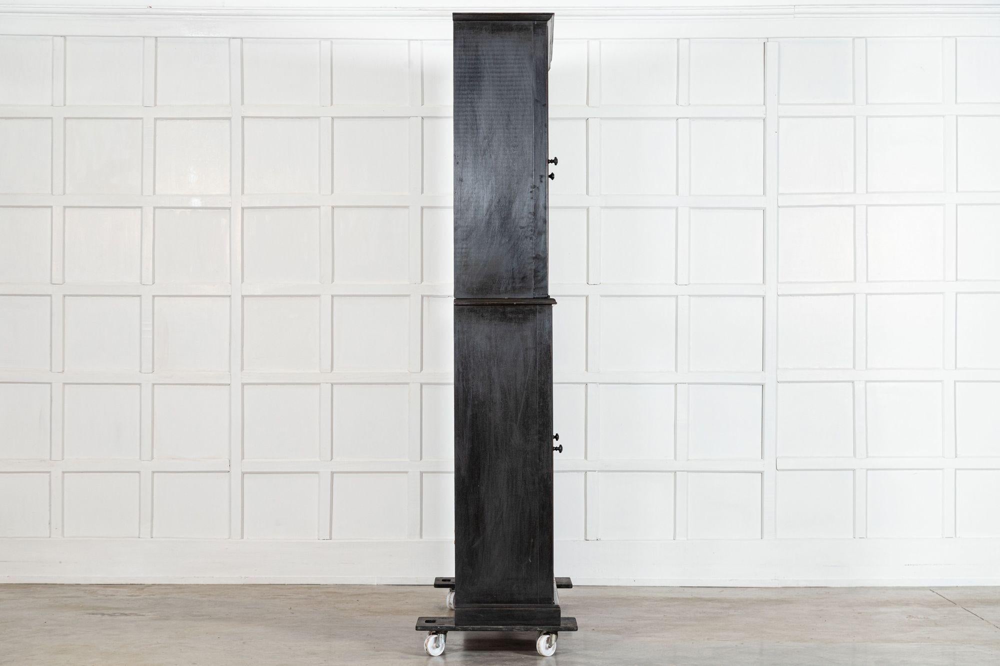 Large English 19thC Ebonised Mahogany Glazed Cabinet For Sale 3