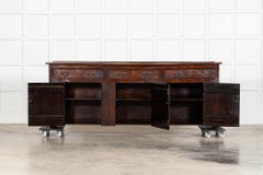 Large English 19thC Elm Dresser Base