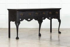 Large English 19thC Grain Ebonised Oak Dresser Base