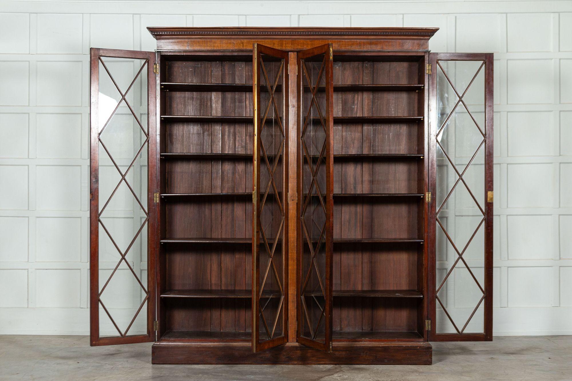 circa 1880
sku 1547
Large English 19thC Mahogany Astral Glazed Bookcase / Display Cabinet
W188 x D42 x H217cm
